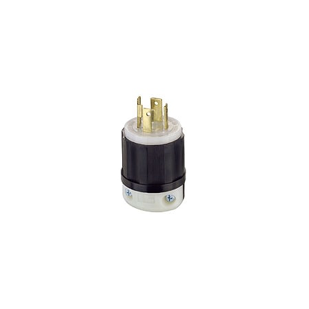 Leviton 30A Locking Plug 3P 4W 125/250Vac L14-30P Bk/Wt 2711